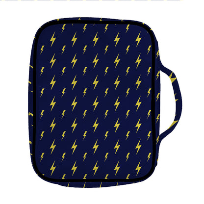 Yellow Lightning Bolts Pattern Print Front Pocket Bible Bag