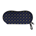 Yellow Lightning Bolts Pattern Print Glasses Case
