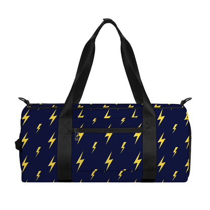 Yellow Lightning Bolts Pattern Print Gym Bag