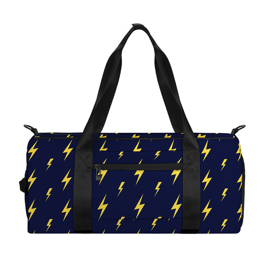 Yellow Lightning Bolts Pattern Print Gym Bag