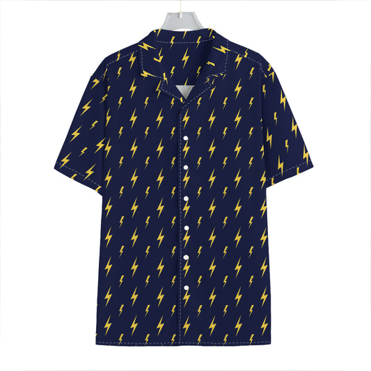 Yellow Lightning Bolts Pattern Print Hawaiian Shirt