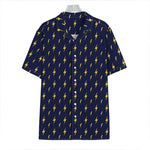 Yellow Lightning Bolts Pattern Print Hawaiian Shirt