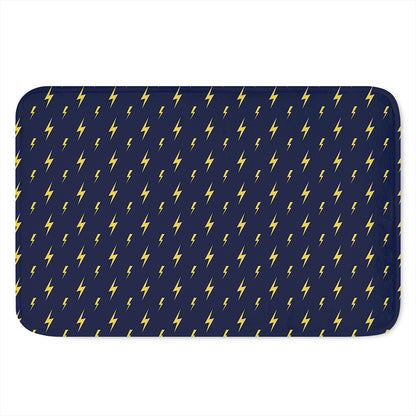 Yellow Lightning Bolts Pattern Print Indoor Door Mat