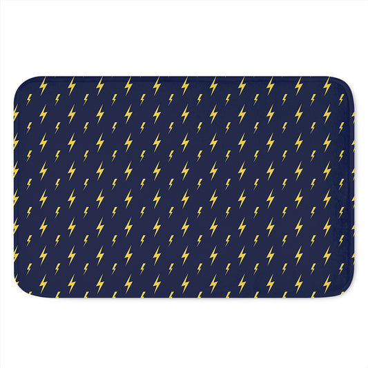 Yellow Lightning Bolts Pattern Print Indoor Door Mat