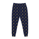 Yellow Lightning Bolts Pattern Print Jogger Pants
