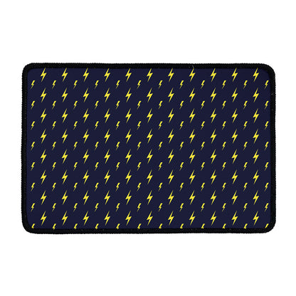 Yellow Lightning Bolts Pattern Print Kitchen Mat