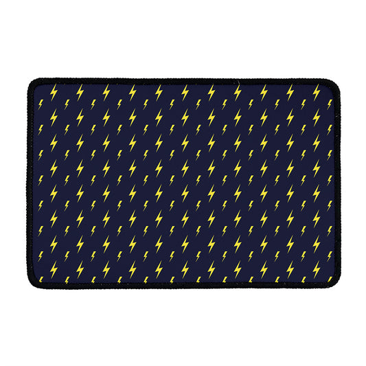 Yellow Lightning Bolts Pattern Print Kitchen Mat