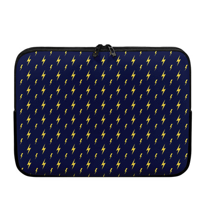 Yellow Lightning Bolts Pattern Print Laptop Sleeve