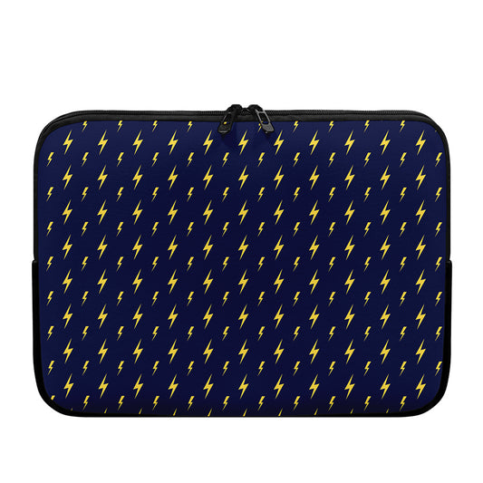 Yellow Lightning Bolts Pattern Print Laptop Sleeve
