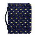 Yellow Lightning Bolts Pattern Print Leather Bible Cover