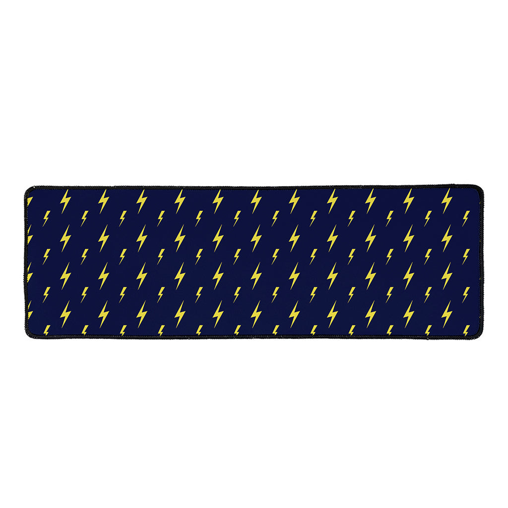 Yellow Lightning Bolts Pattern Print Long Kitchen Mat