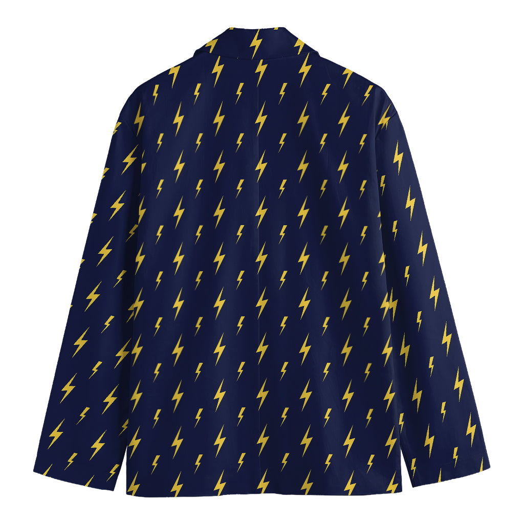 Yellow Lightning Bolts Pattern Print Men's Blazer