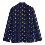 Yellow Lightning Bolts Pattern Print Men's Blazer