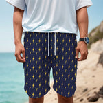 Yellow Lightning Bolts Pattern Print Men's Cargo Shorts