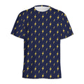 Yellow Lightning Bolts Pattern Print Men's Athletic T-Shirt