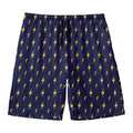 Yellow Lightning Bolts Pattern Print Men's Swim Trunks