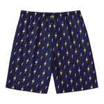 Yellow Lightning Bolts Pattern Print Men's Swim Trunks