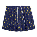 Yellow Lightning Bolts Pattern Print Mesh Shorts