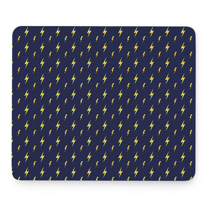 Yellow Lightning Bolts Pattern Print Mouse Pad