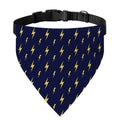 Yellow Lightning Bolts Pattern Print Over The Collar Dog Bandana