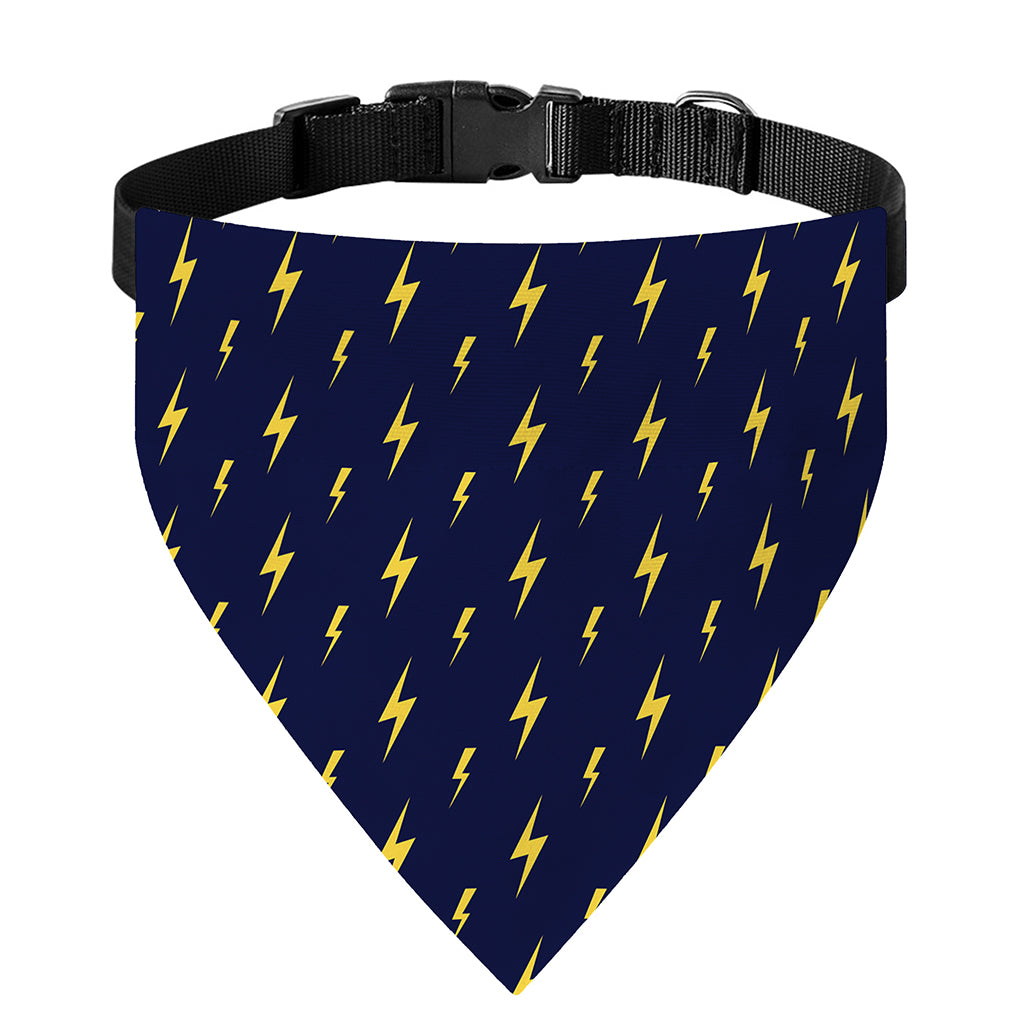 Yellow Lightning Bolts Pattern Print Over The Collar Dog Bandana