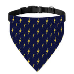 Yellow Lightning Bolts Pattern Print Over The Collar Dog Bandana
