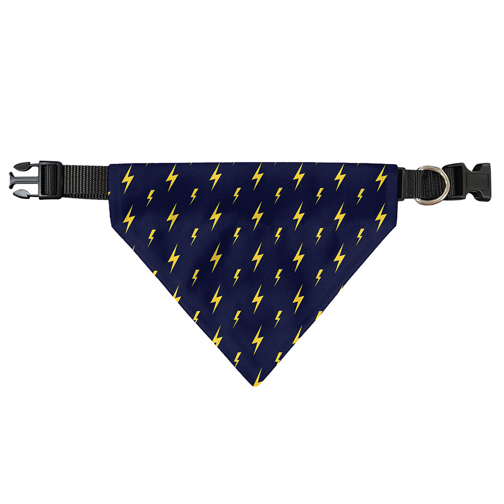 Yellow Lightning Bolts Pattern Print Over The Collar Dog Bandana