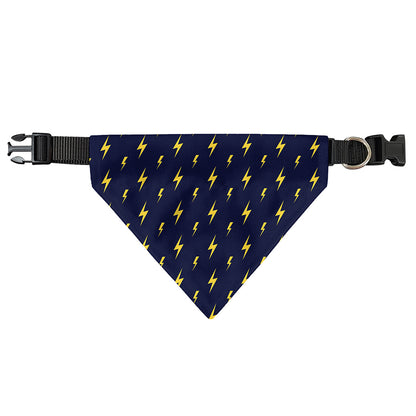 Yellow Lightning Bolts Pattern Print Over The Collar Dog Bandana