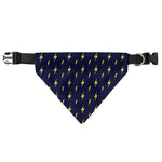Yellow Lightning Bolts Pattern Print Over The Collar Dog Bandana