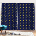 Yellow Lightning Bolts Pattern Print Pencil Pleat Curtains