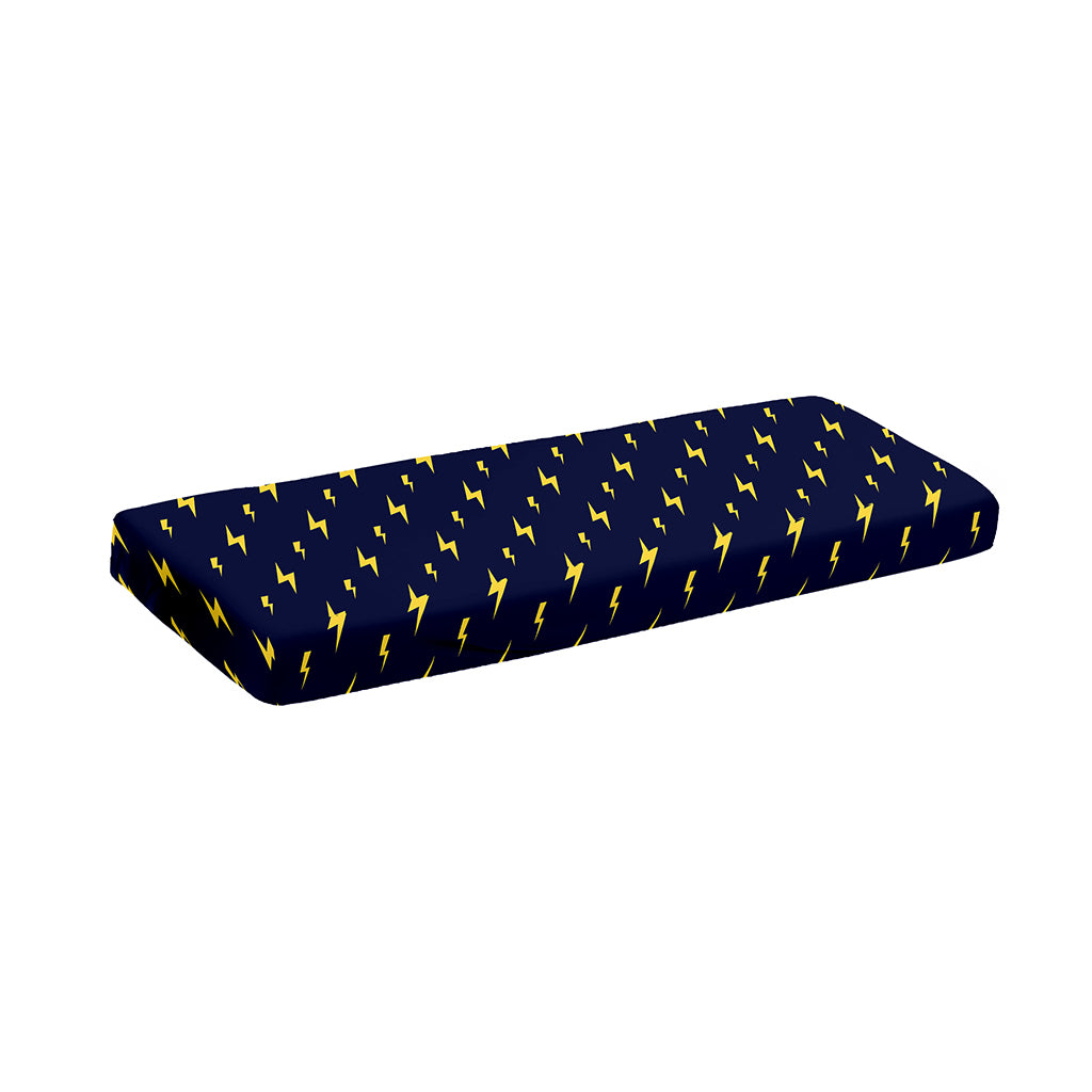 Yellow Lightning Bolts Pattern Print Piano Keyboard Cover