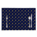 Yellow Lightning Bolts Pattern Print Placemat