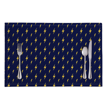 Yellow Lightning Bolts Pattern Print Placemat