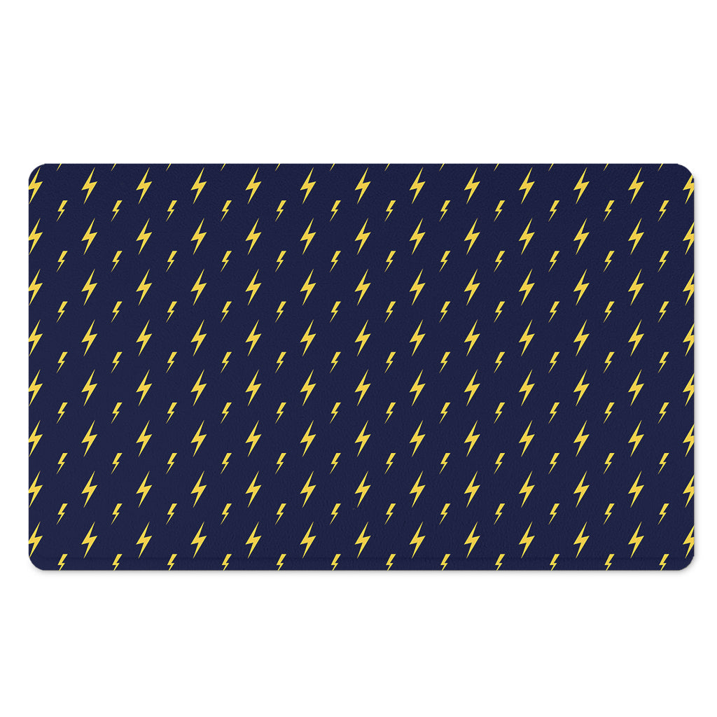 Yellow Lightning Bolts Pattern Print Polyester Doormat
