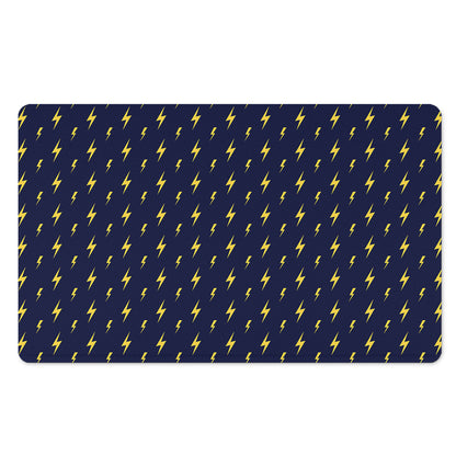 Yellow Lightning Bolts Pattern Print Polyester Doormat