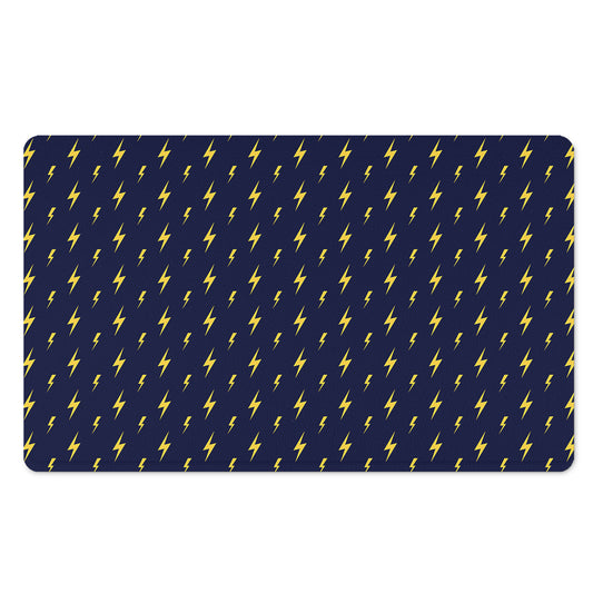 Yellow Lightning Bolts Pattern Print Polyester Doormat