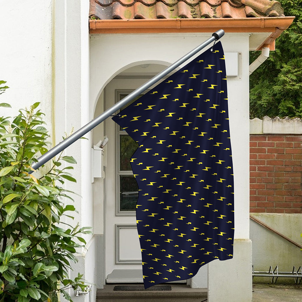 Yellow Lightning Bolts Pattern Print Polyester Flag