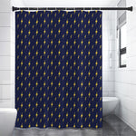 Yellow Lightning Bolts Pattern Print Premium Shower Curtain