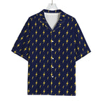 Yellow Lightning Bolts Pattern Print Rayon Hawaiian Shirt