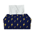 Yellow Lightning Bolts Pattern Print Rectangle Tissue Box Cover