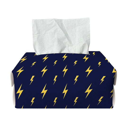 Yellow Lightning Bolts Pattern Print Rectangle Tissue Box Cover