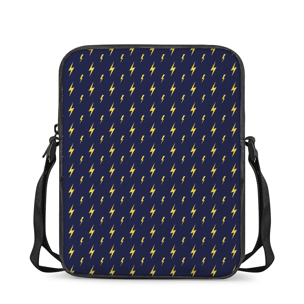 Yellow Lightning Bolts Pattern Print Rectangular Crossbody Bag