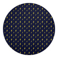 Yellow Lightning Bolts Pattern Print Round Blanket
