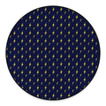Yellow Lightning Bolts Pattern Print Round Floor Mat