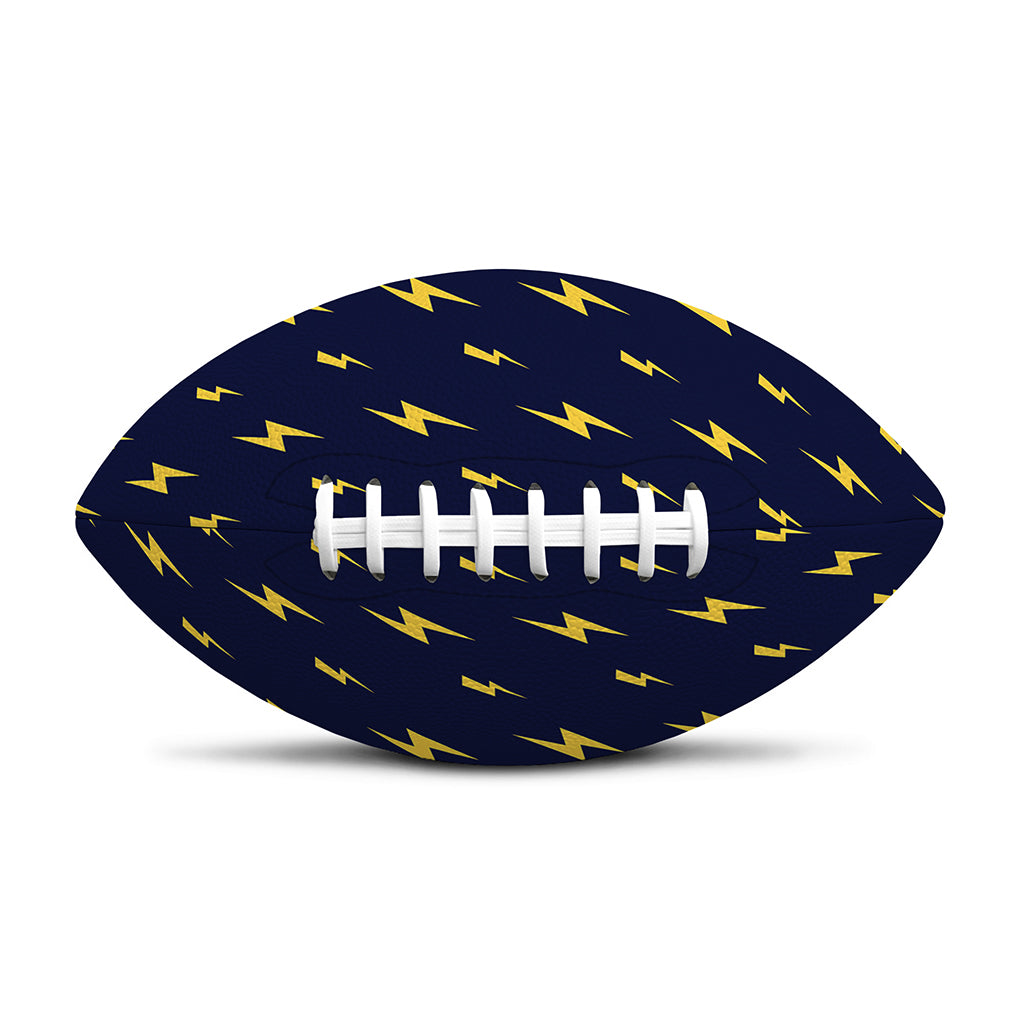 Yellow Lightning Bolts Pattern Print Rugby Ball