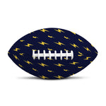 Yellow Lightning Bolts Pattern Print Rugby Ball