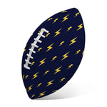 Yellow Lightning Bolts Pattern Print Rugby Ball