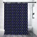Yellow Lightning Bolts Pattern Print Shower Curtain