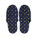 Yellow Lightning Bolts Pattern Print Slippers