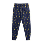 Yellow Lightning Bolts Pattern Print Sweatpants